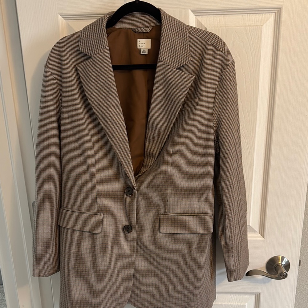Brown Plaid Blazer